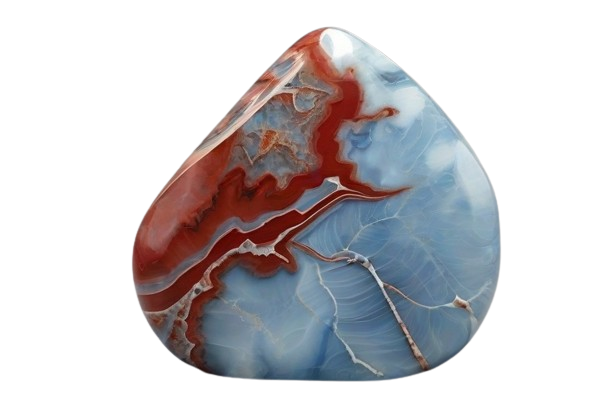 Red Calcite with Blue Calcite -crystinfo.com