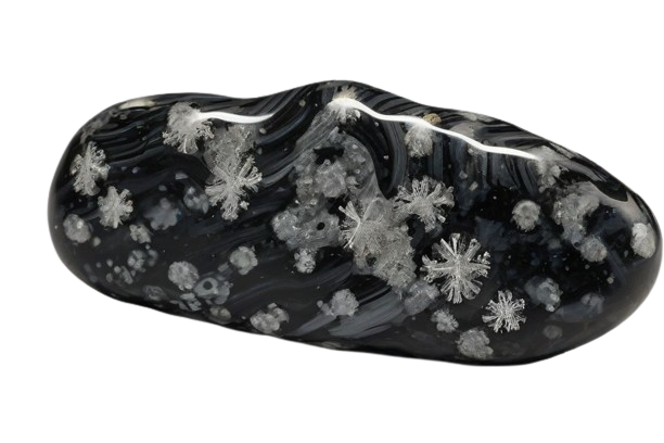 real Snowflake Obsidian -crystinfo.com