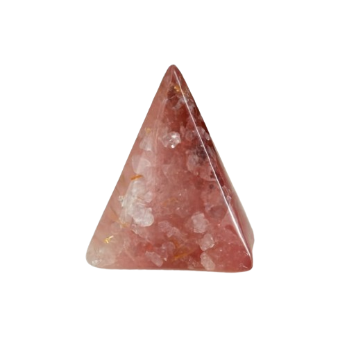 Strawberry Quartz Pyramidal  crystinfoz.com