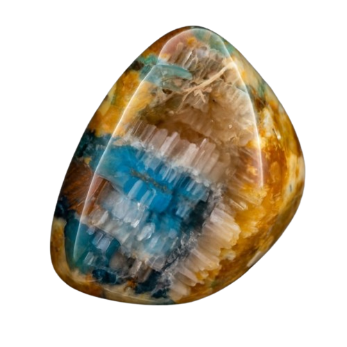 Blue Apatite in Jasper   - crystinfo.com